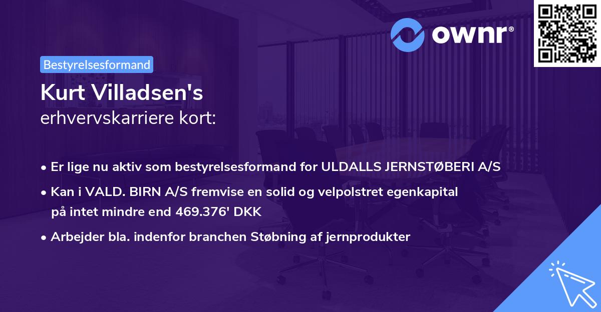 Kurt Villadsen's erhvervskarriere kort