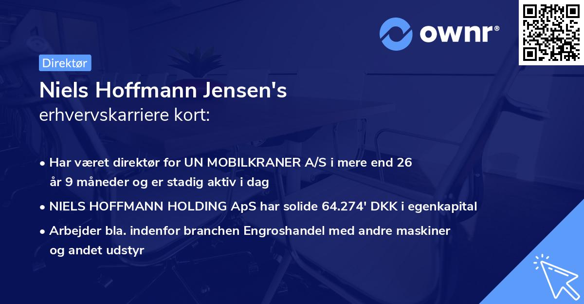Niels Hoffmann Jensen's erhvervskarriere kort