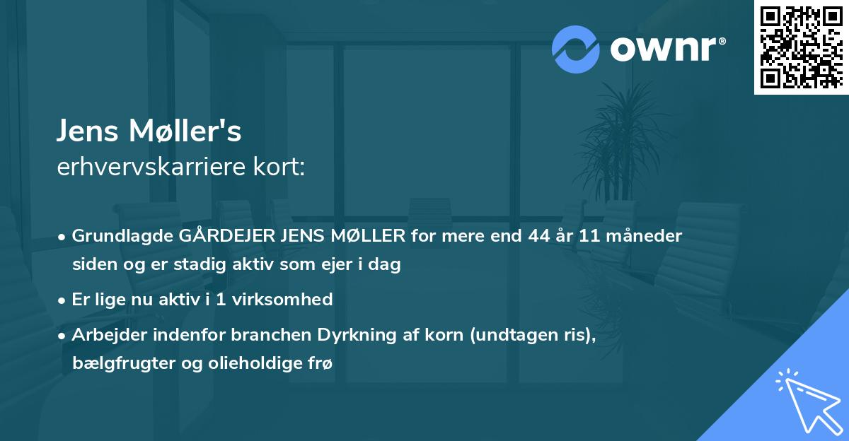 Jens Møller's erhvervskarriere kort
