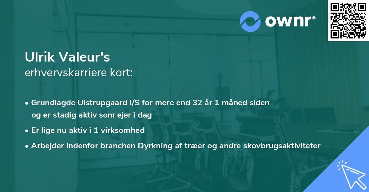 Ulrik Valeur's erhvervskarriere kort
