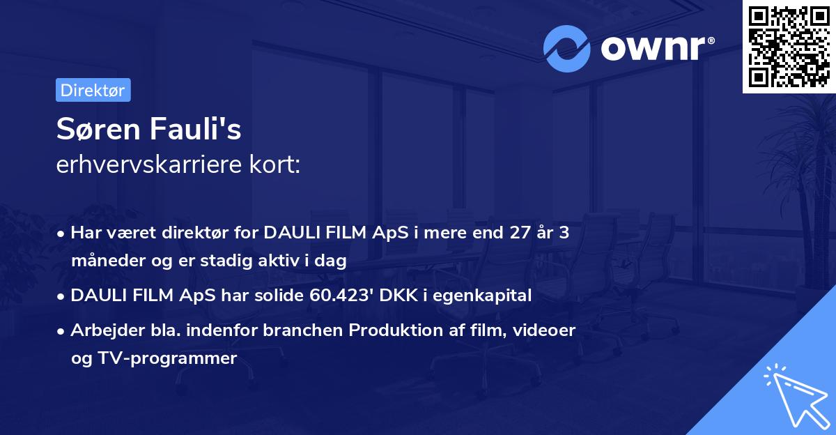 Søren Fauli's erhvervskarriere kort