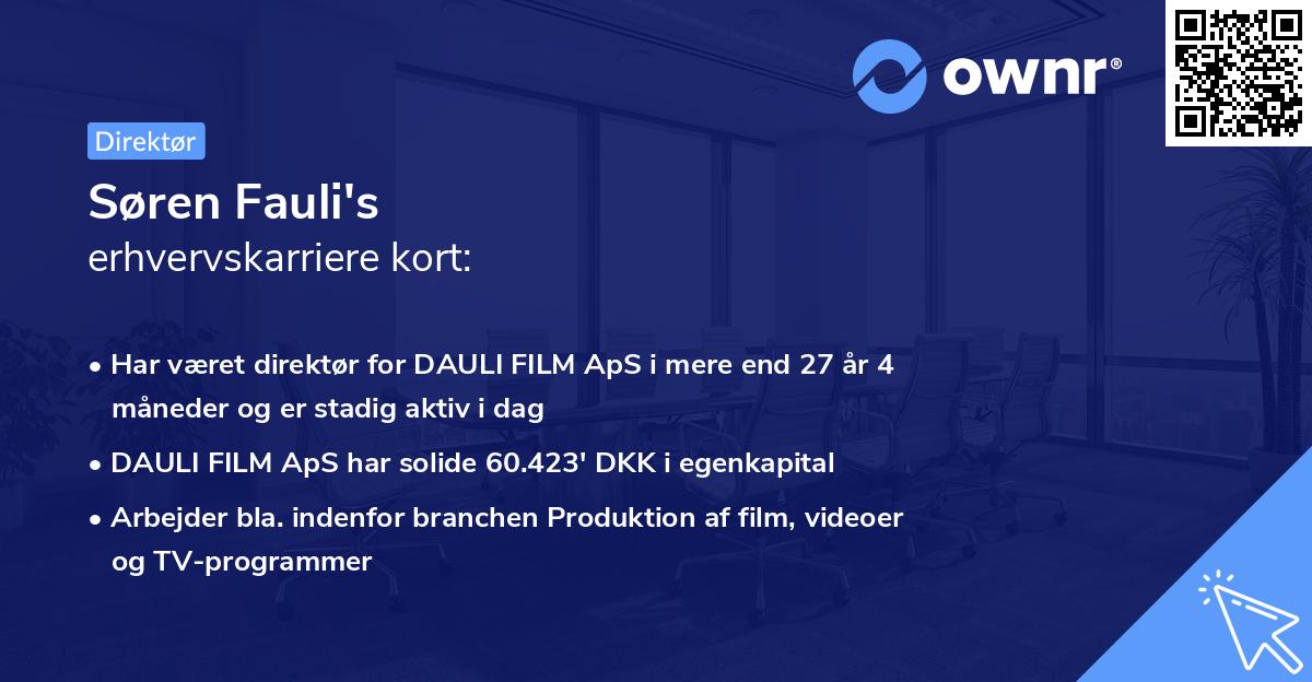 Søren Fauli's erhvervskarriere kort