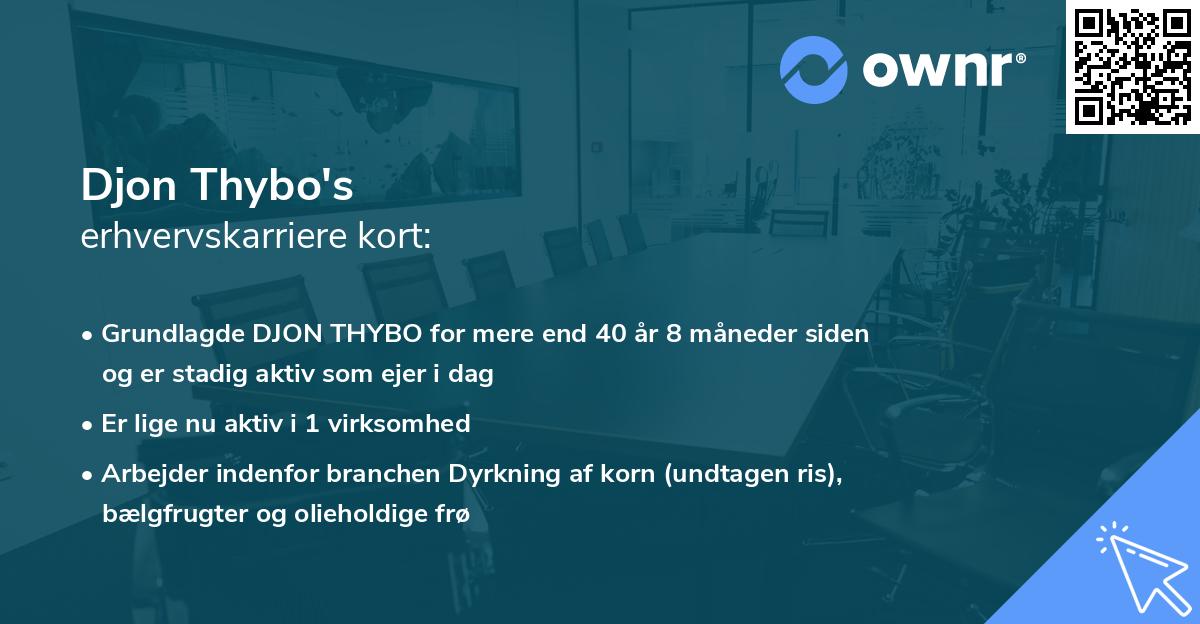 Djon Thybo's erhvervskarriere kort