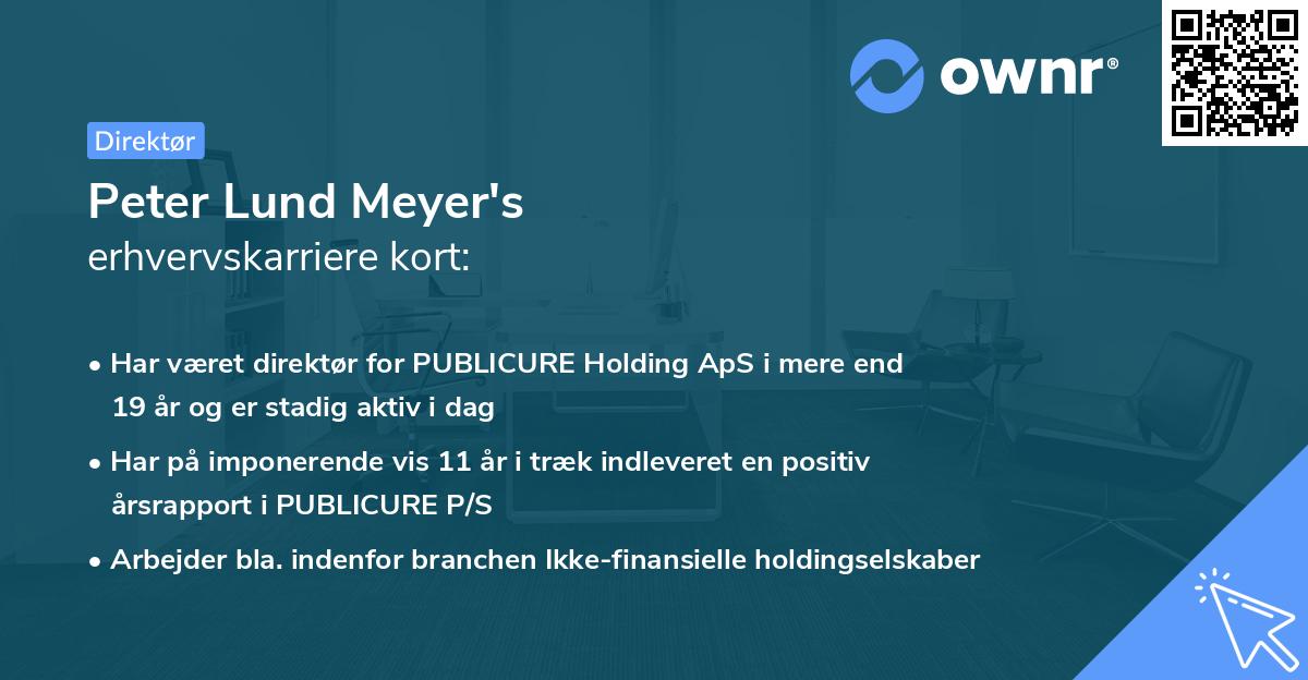Peter Lund Meyer's erhvervskarriere kort