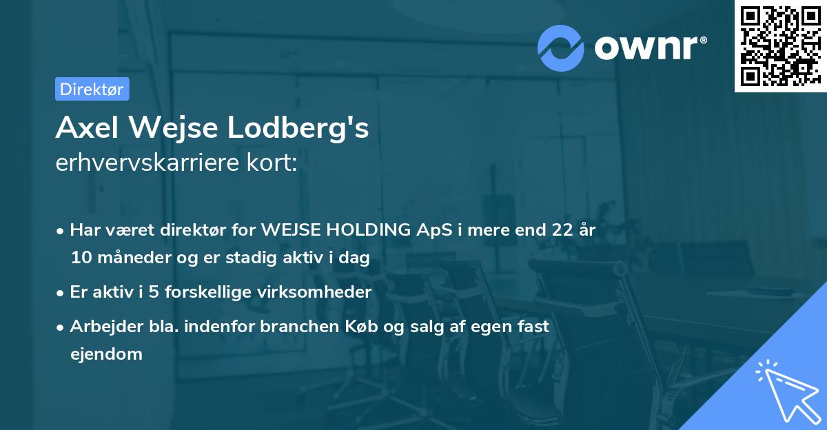 Axel Wejse Lodberg's erhvervskarriere kort