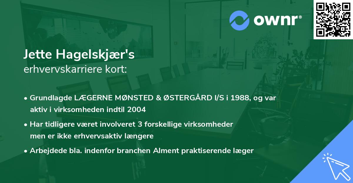 Jette Hagelskjær's erhvervskarriere kort