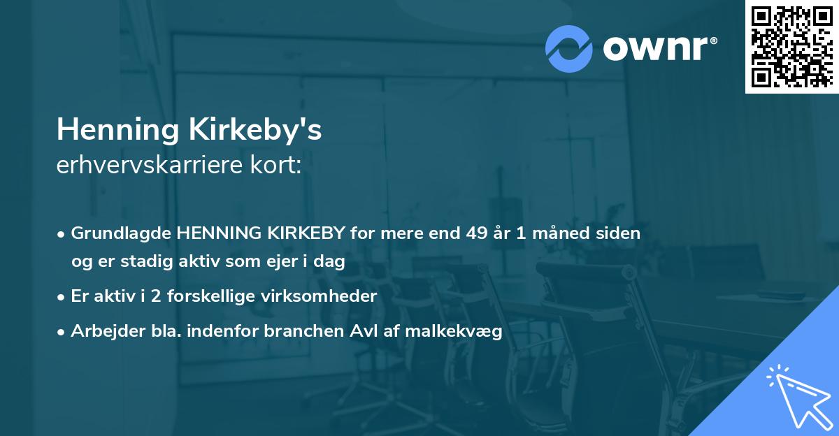 Henning Kirkeby's erhvervskarriere kort