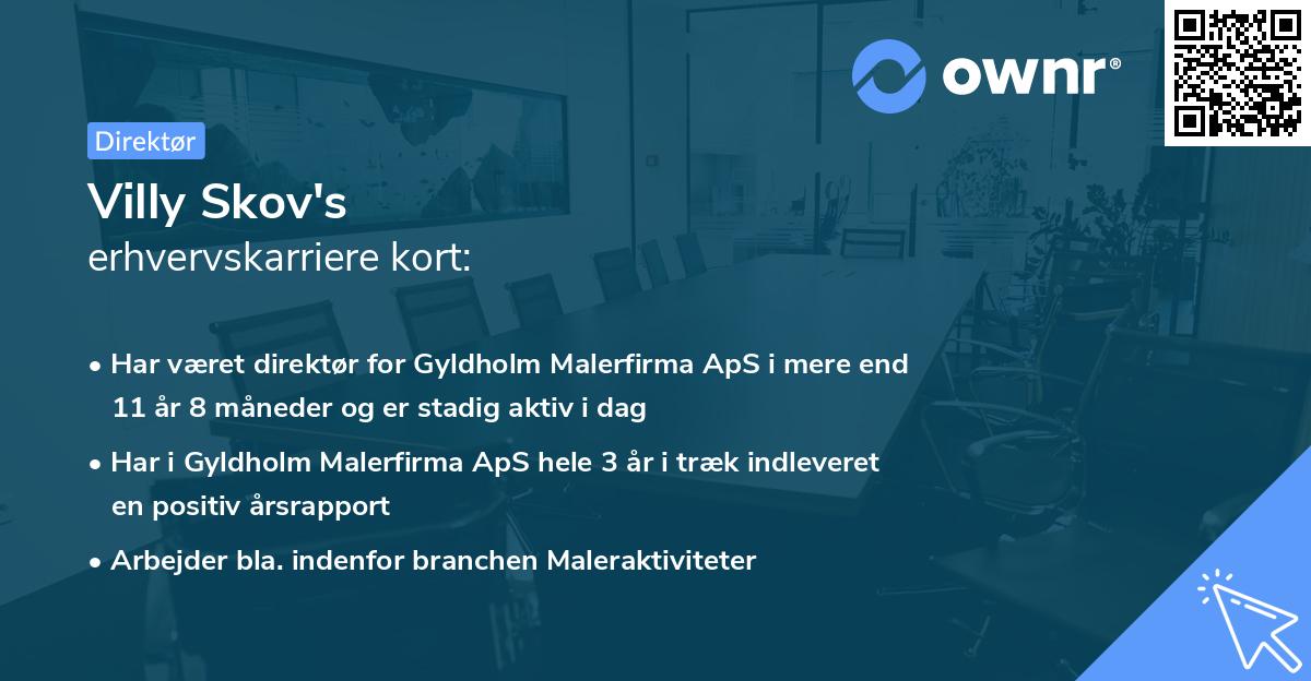 Villy Skov's erhvervskarriere kort