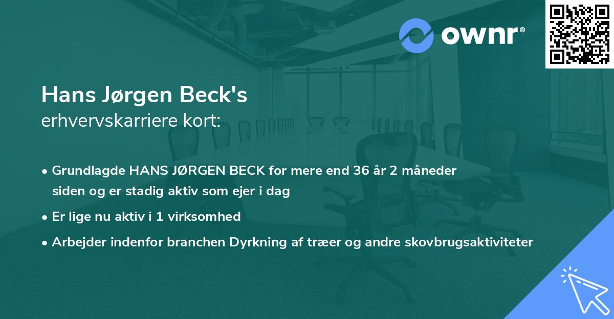 Hans Jørgen Beck's erhvervskarriere kort