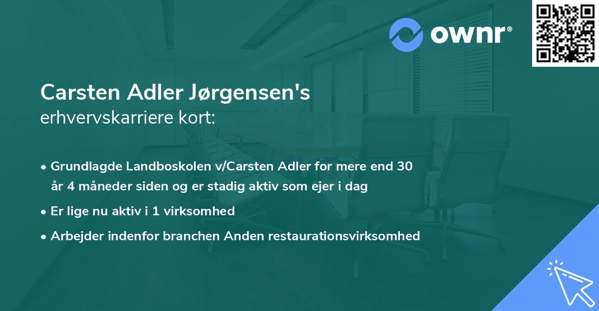 Carsten Adler Jørgensen's erhvervskarriere kort