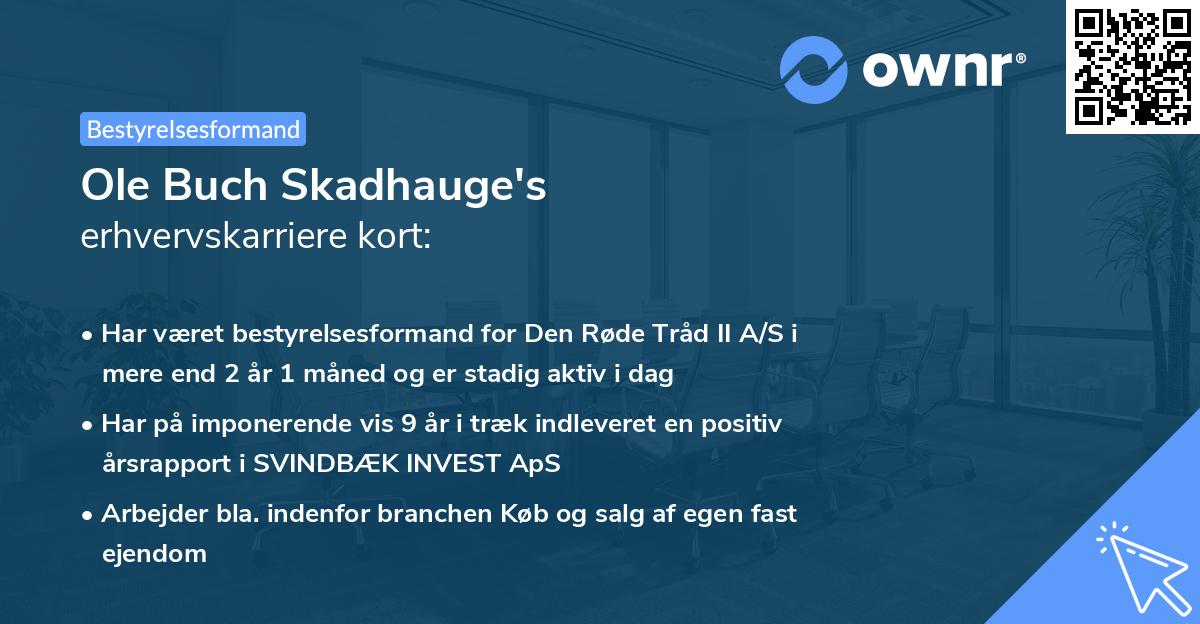 Ole Buch Skadhauge's erhvervskarriere kort
