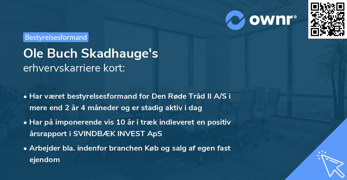 Ole Buch Skadhauge's erhvervskarriere kort