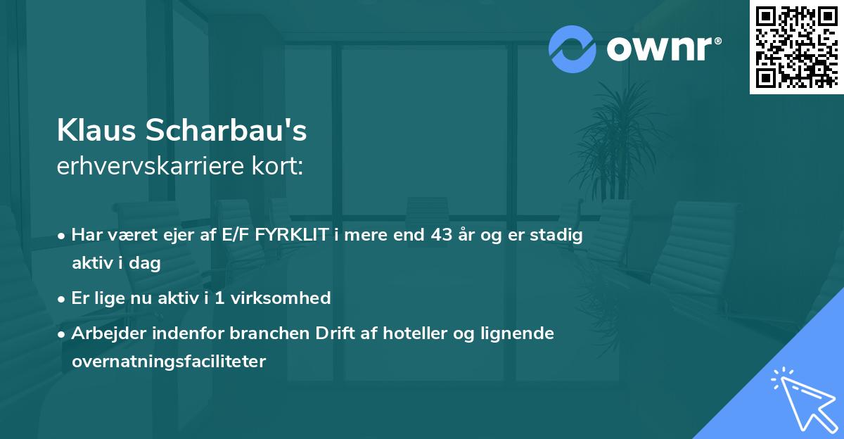 Klaus Scharbau's erhvervskarriere kort
