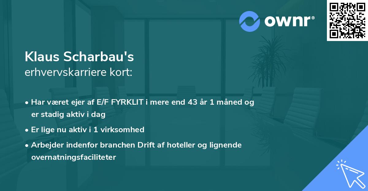 Klaus Scharbau's erhvervskarriere kort