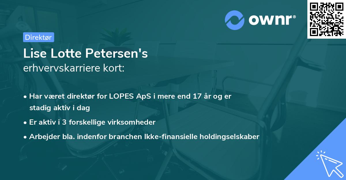 Lise Lotte Petersen's erhvervskarriere kort