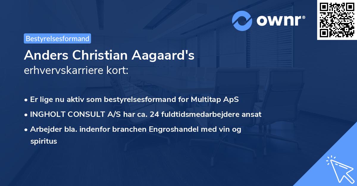 Anders Christian Aagaard's erhvervskarriere kort