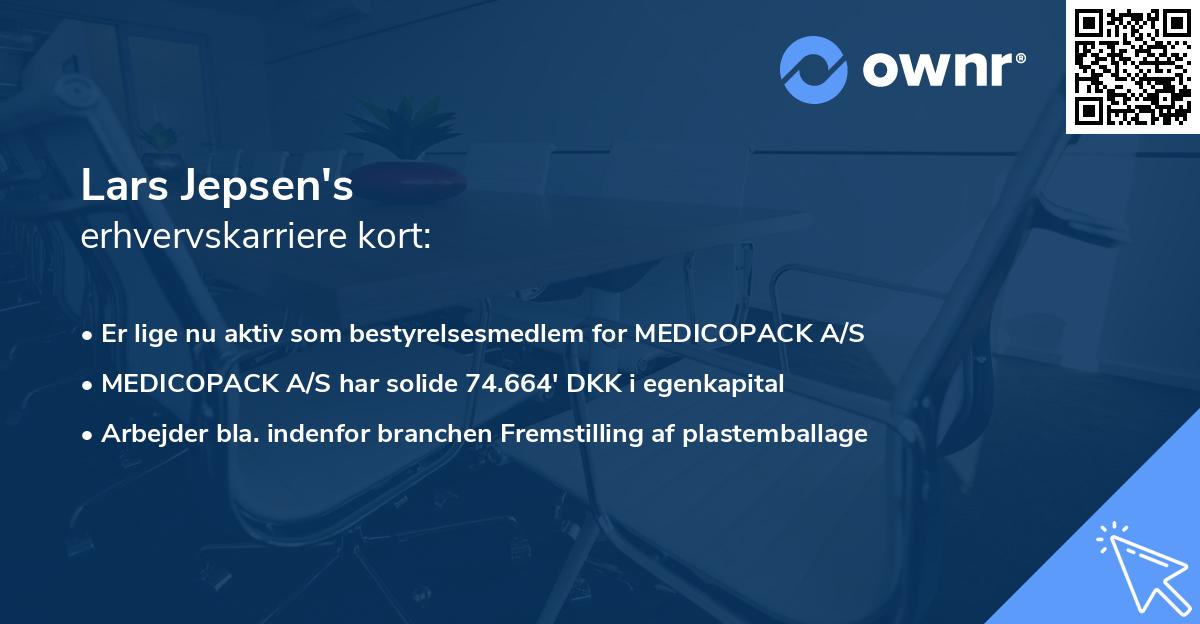 Lars Jepsen's erhvervskarriere kort