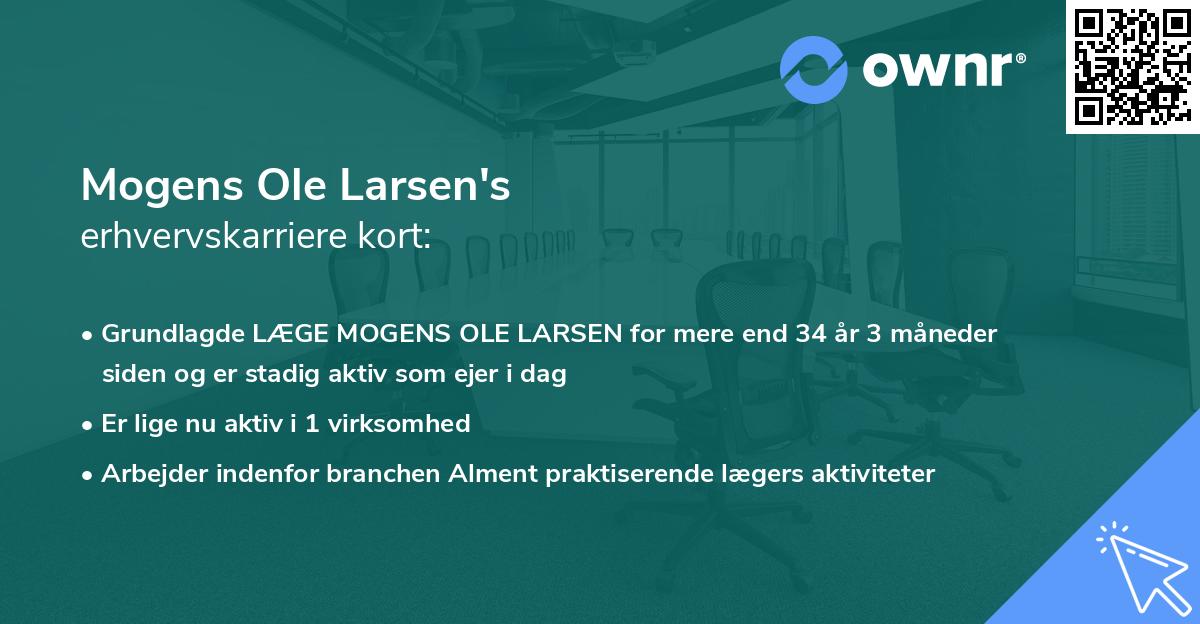 Mogens Ole Larsen's erhvervskarriere kort