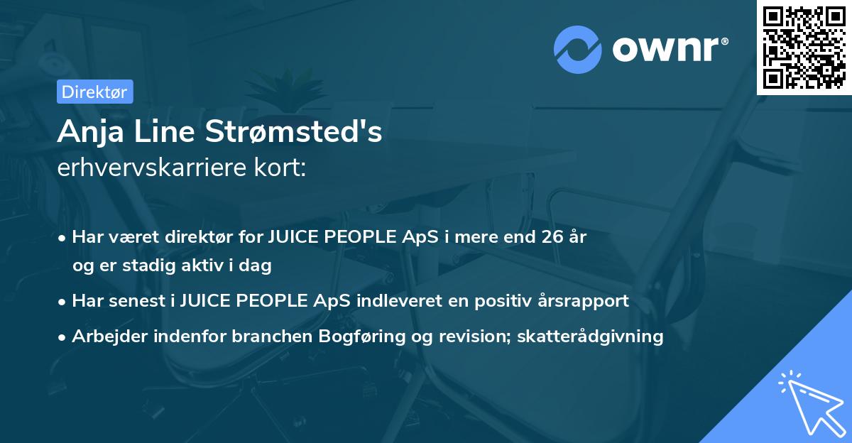 Anja Line Strømsted's erhvervskarriere kort