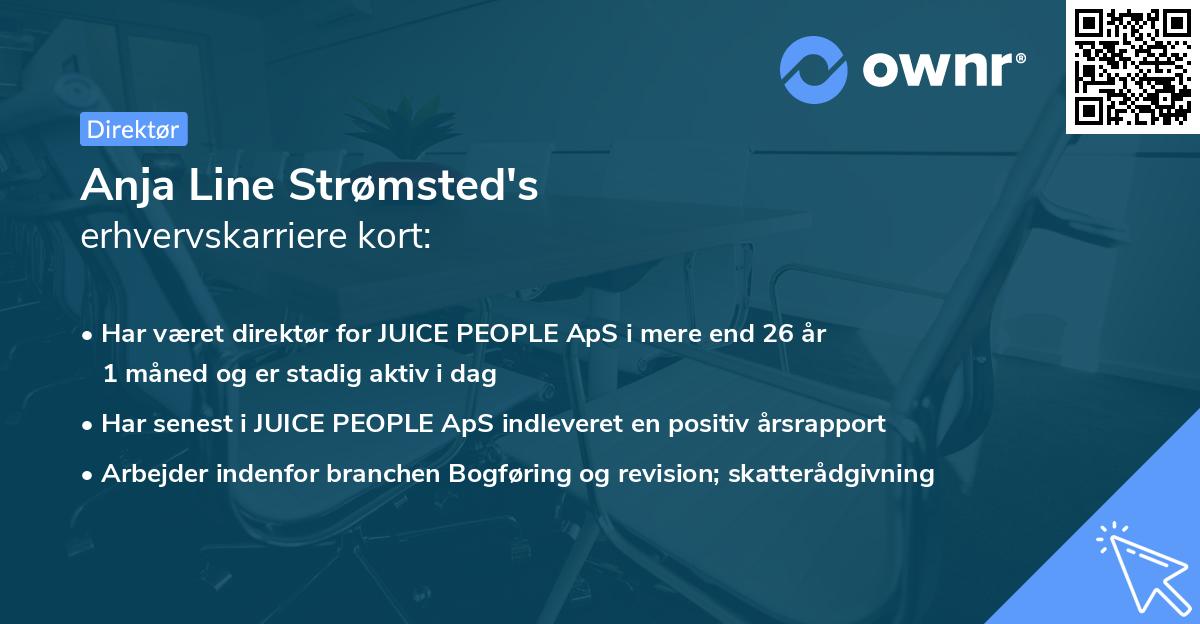 Anja Line Strømsted's erhvervskarriere kort