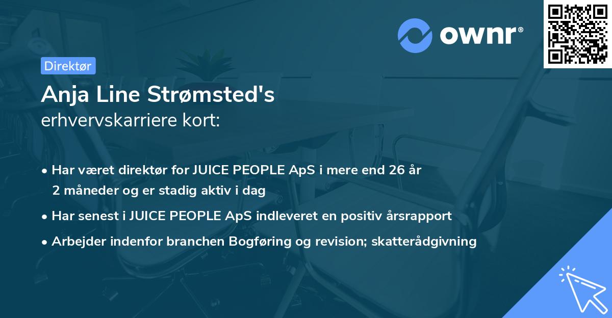 Anja Line Strømsted's erhvervskarriere kort