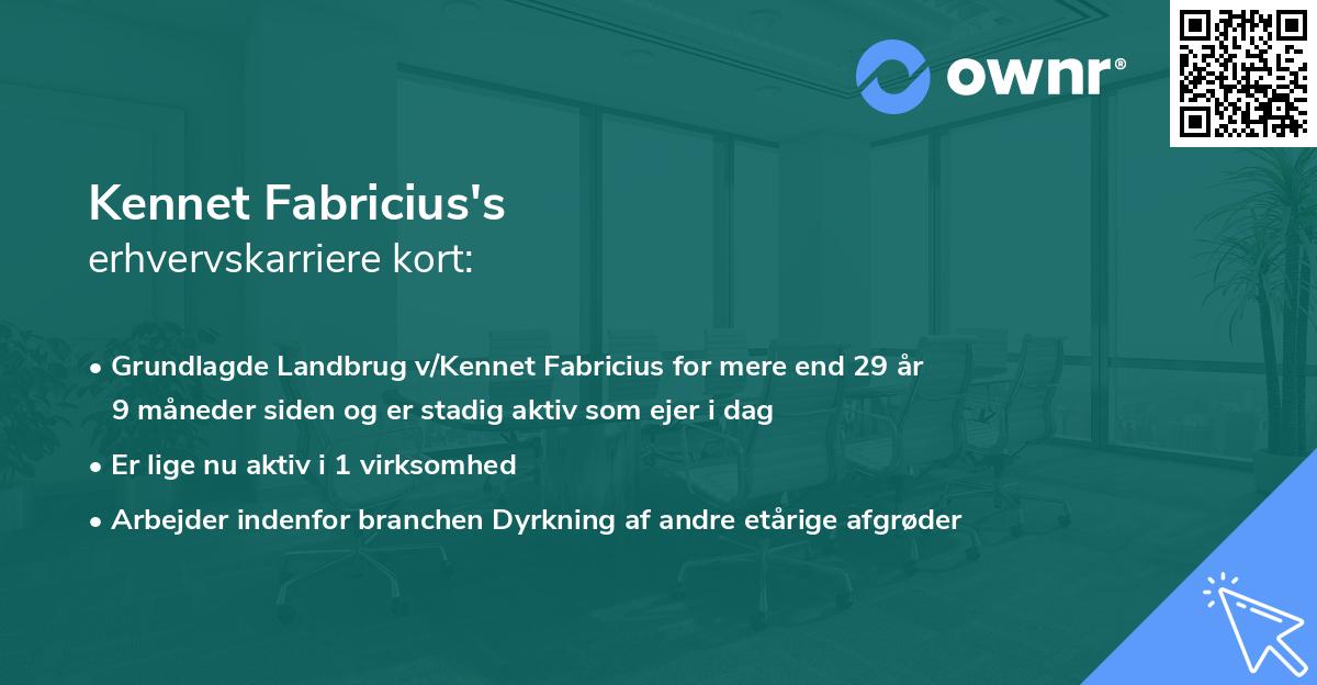 Kennet Fabricius's erhvervskarriere kort