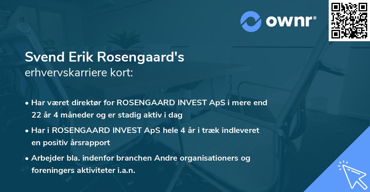 Svend Erik Rosengaard's erhvervskarriere kort