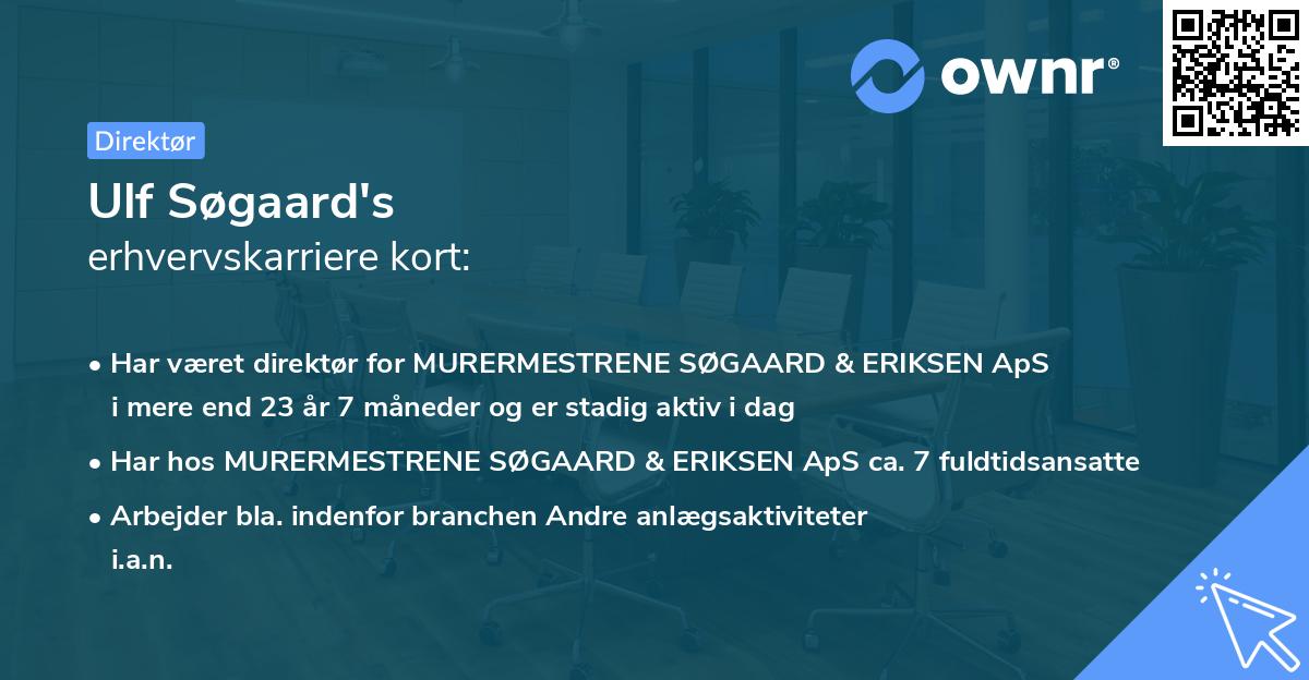 Ulf Søgaard's erhvervskarriere kort