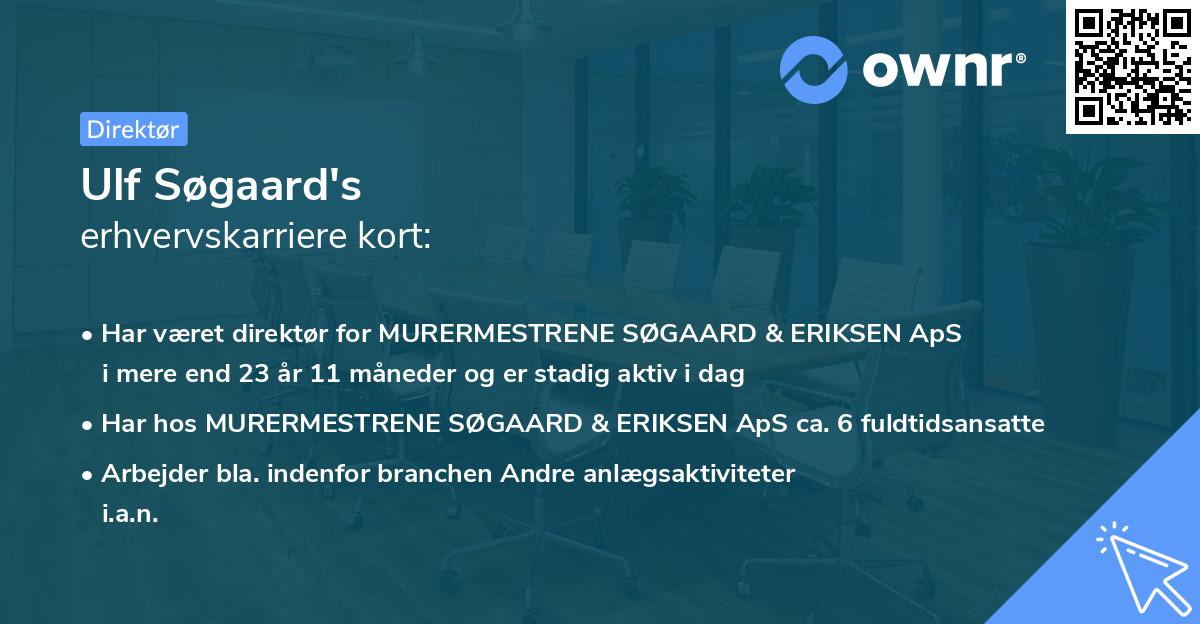 Ulf Søgaard's erhvervskarriere kort