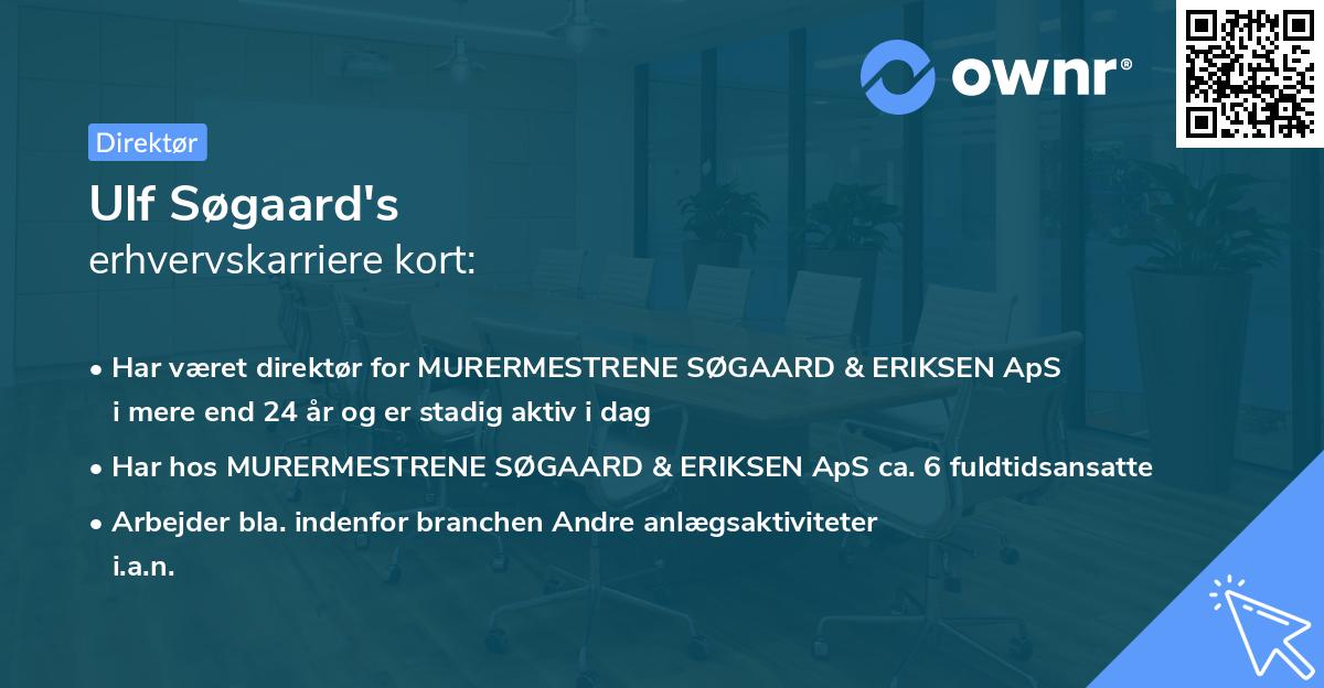 Ulf Søgaard's erhvervskarriere kort
