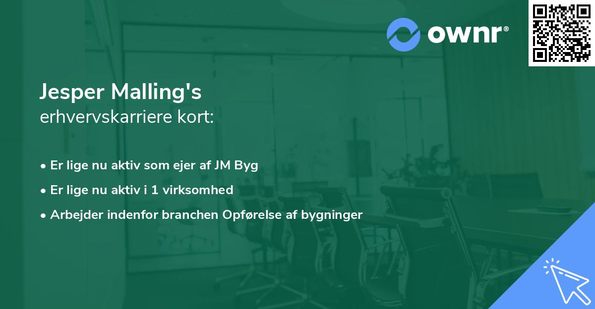 Jesper Malling's erhvervskarriere kort