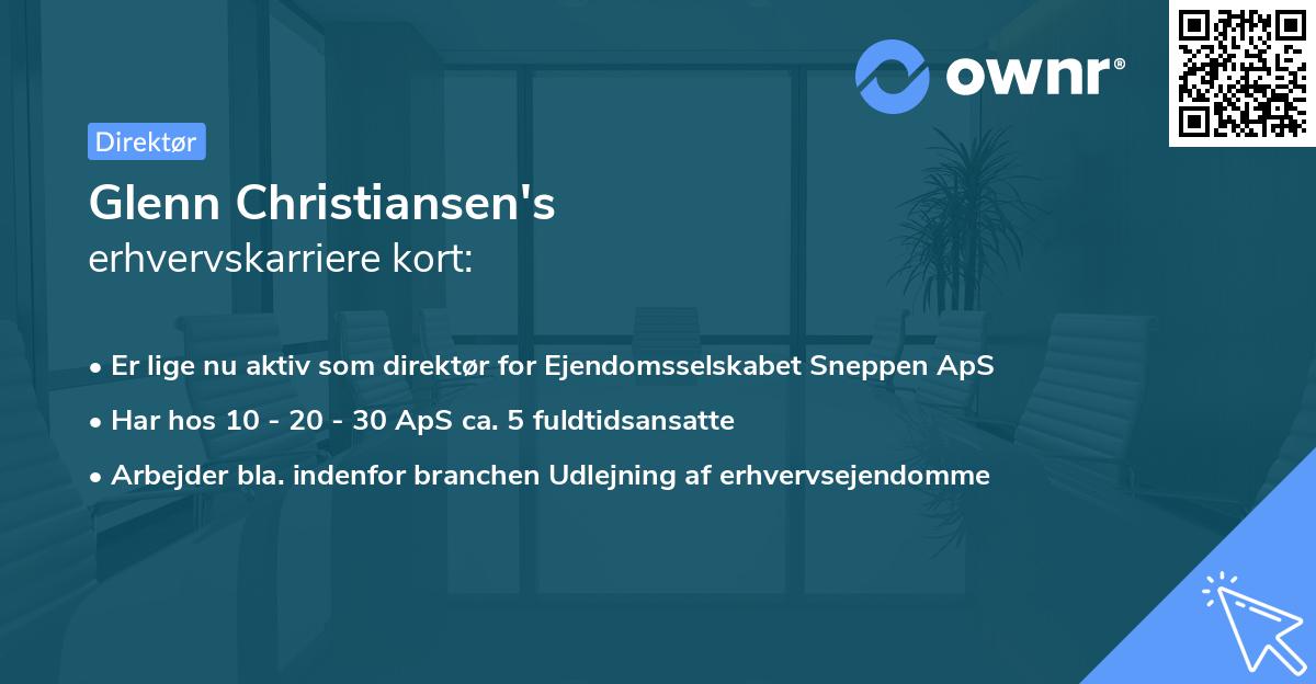 Glenn Christiansen's erhvervskarriere kort