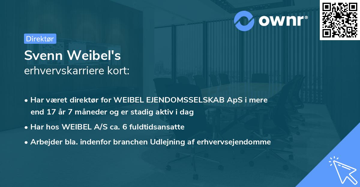 Svenn Weibel's erhvervskarriere kort