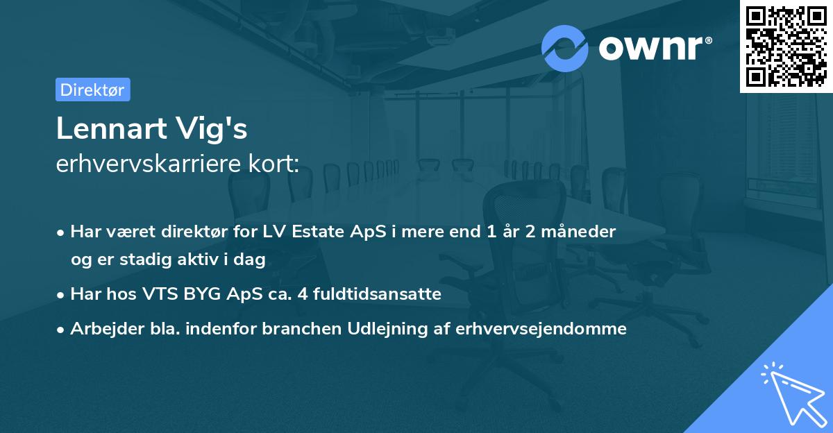 Lennart Vig's erhvervskarriere kort