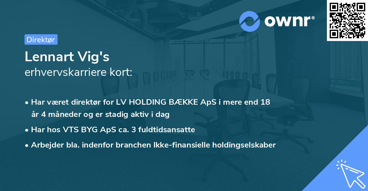 Lennart Vig's erhvervskarriere kort