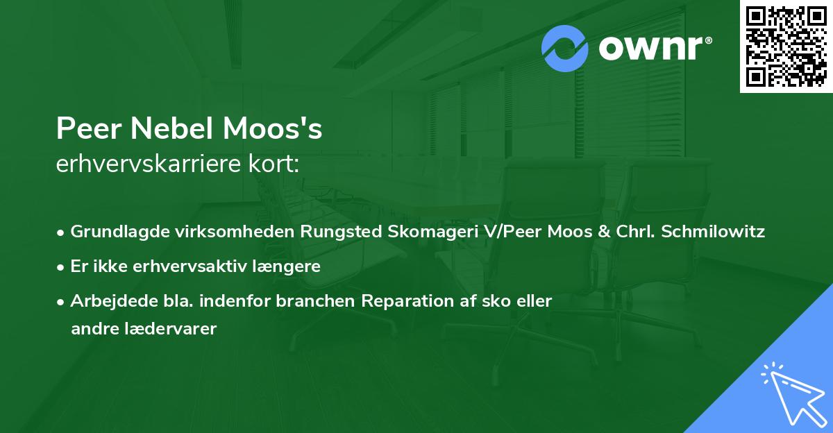Peer Nebel Moos's erhvervskarriere kort