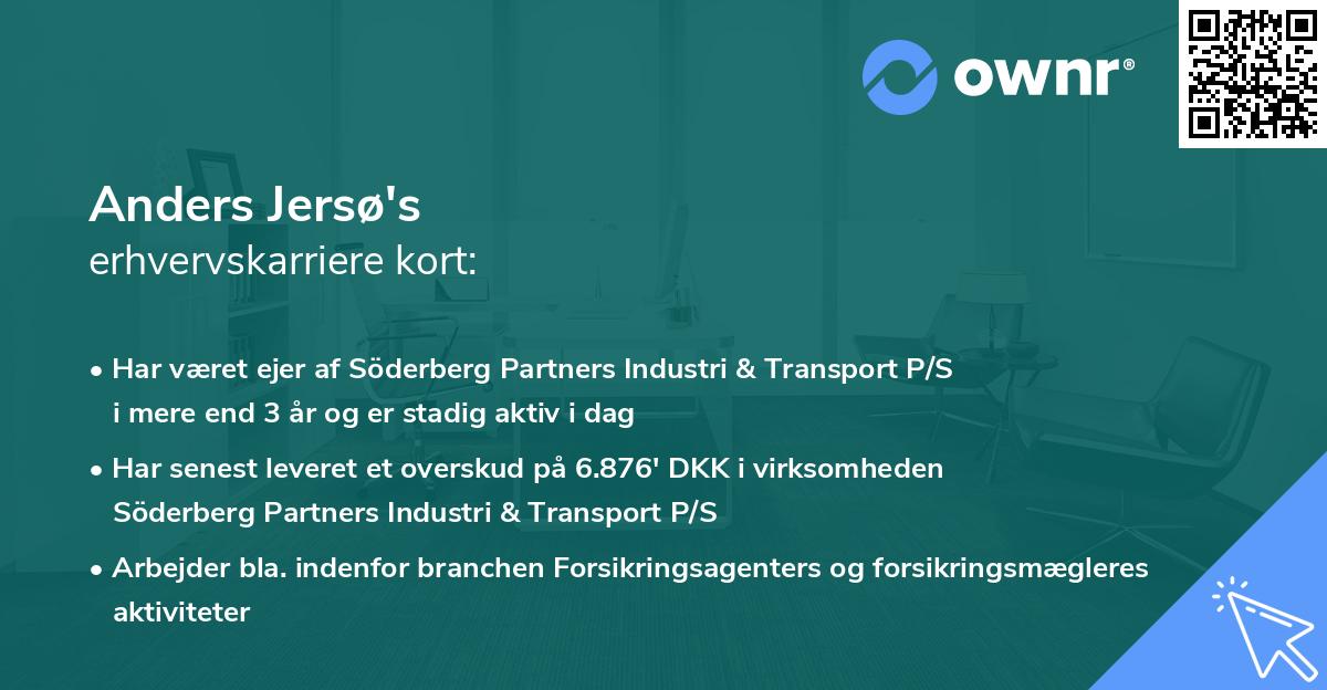 Anders Jersø's erhvervskarriere kort