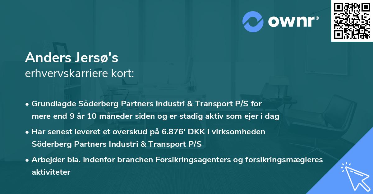 Anders Jersø's erhvervskarriere kort