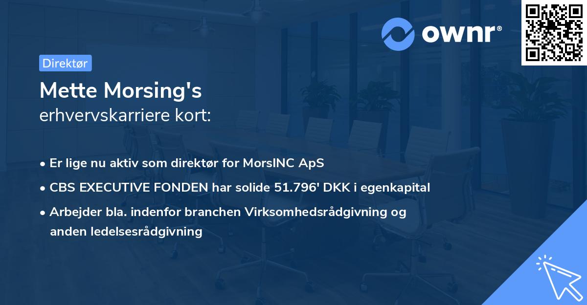 Mette Morsing's erhvervskarriere kort