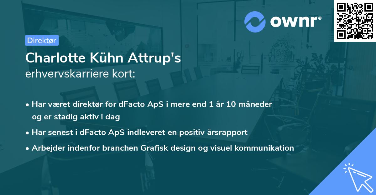 Charlotte Kühn Attrup's erhvervskarriere kort