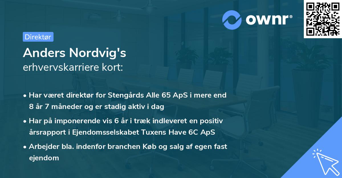 Anders Nordvig's erhvervskarriere kort