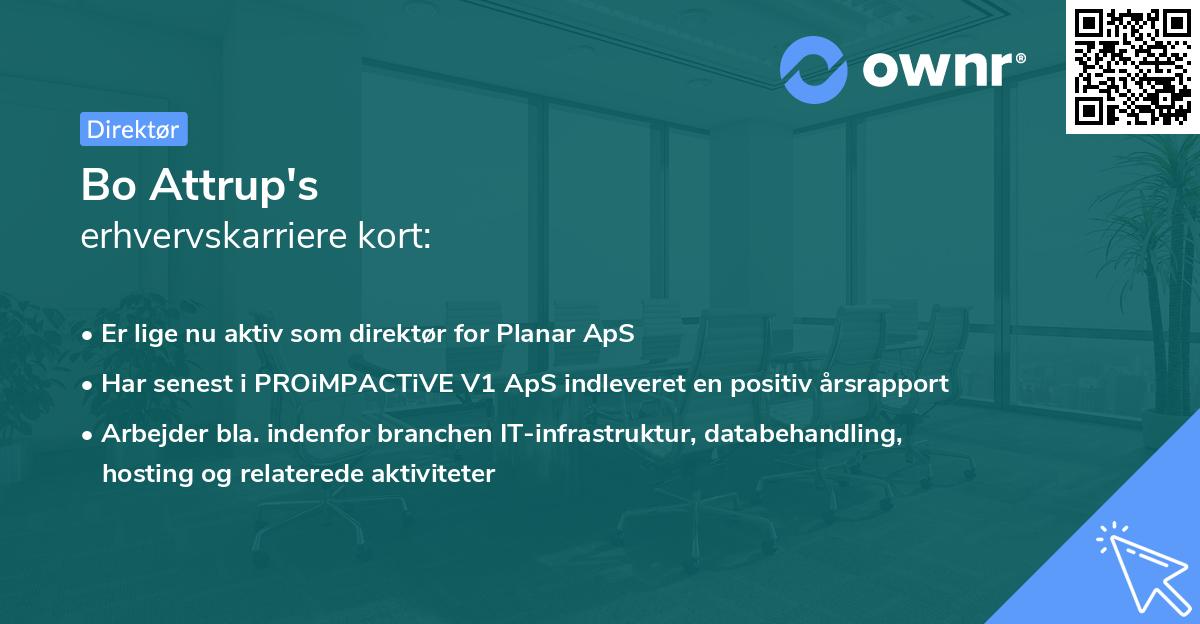 Bo Attrup's erhvervskarriere kort