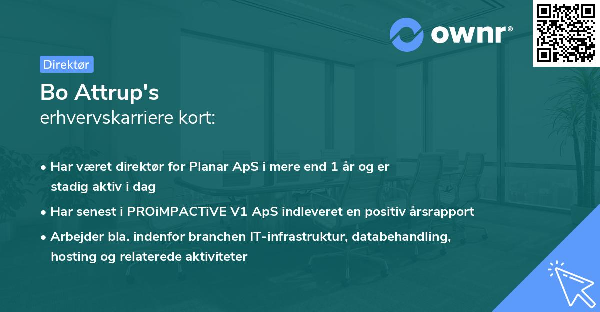 Bo Attrup's erhvervskarriere kort