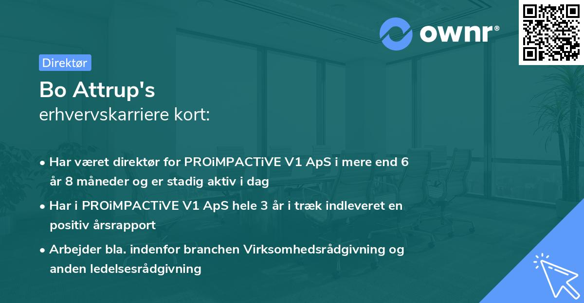 Bo Attrup's erhvervskarriere kort