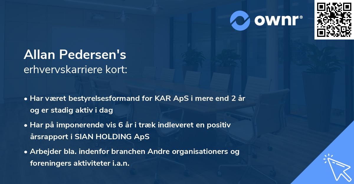 Allan Pedersen's erhvervskarriere kort