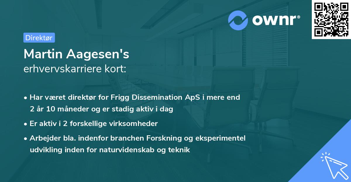 Martin Aagesen's erhvervskarriere kort