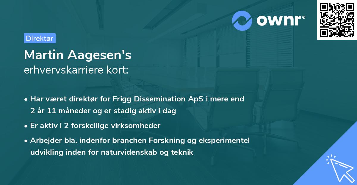 Martin Aagesen's erhvervskarriere kort