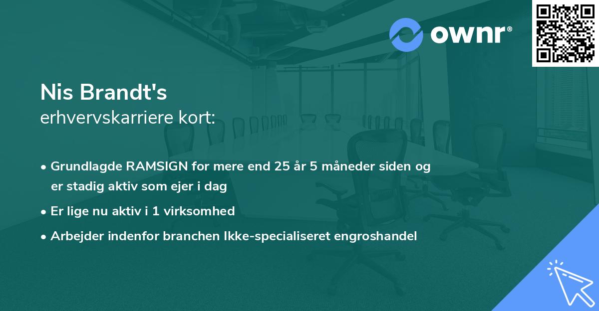 Nis Brandt's erhvervskarriere kort
