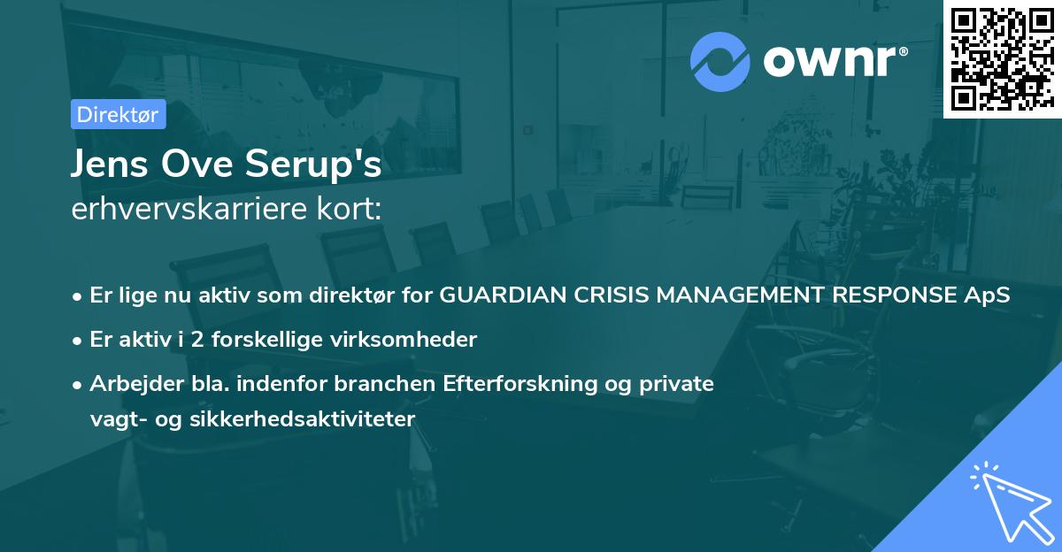Jens Ove Serup's erhvervskarriere kort