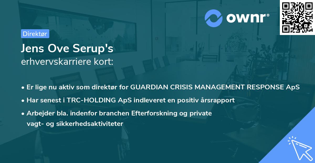 Jens Ove Serup's erhvervskarriere kort